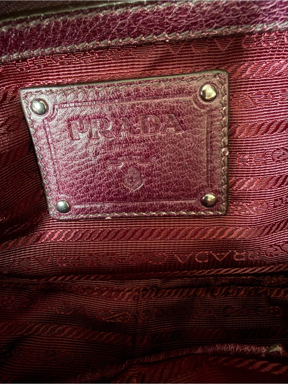 Prada Women's Burgundy Plum Leather Satchel